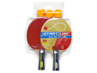 Набор START LINE 2 Ракетки Level 200, 3 Мяча Club Select, упаковано в блистер
