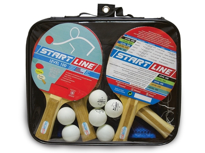 Набор START LINE 4 Ракетки Level 100, 6 Мячей Club Select, Сетка с креплением, упаковано в сумку на молнии с ручкой