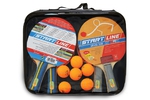 Набор START LINE 4 Ракетки Level 200, 6 Мячей Club Select, упаковано в сумку на молнии с ручкой.